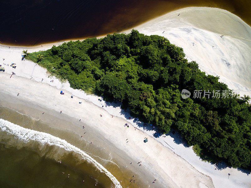 鸟瞰图Barra do Una海滩，圣保罗，巴西